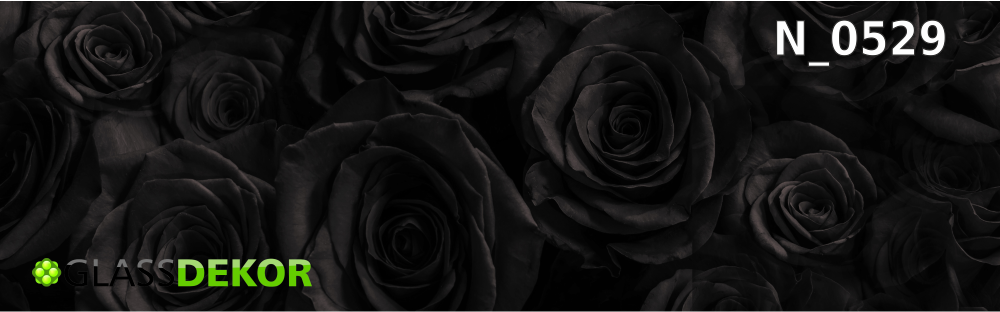 panele szklane glamour róża czarna