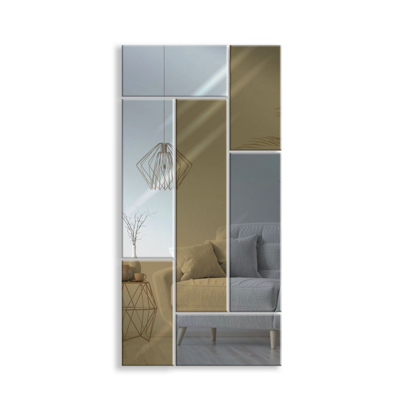 LUSTRO DEKORACYJNE KOLOROWE srebrne grafitowe brązowe PROSTOKĄTY I