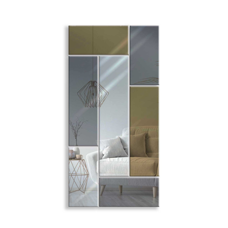 LUSTRO DEKORACYJNE KOLOROWE srebrne grafitowe brązowe PROSTOKĄTY II