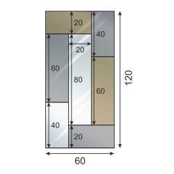 LUSTRO DEKORACYJNE KOLOROWE srebrne grafitowe brązowe PROSTOKĄTY II