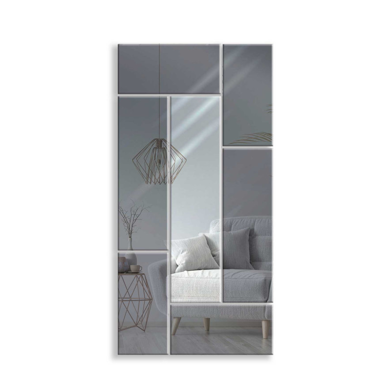 copy of LUSTRO DEKORACYJNE KOLOROWE srebrne grafitowe PROSTOKĄTY III