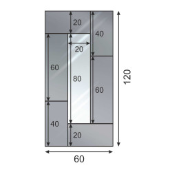 copy of LUSTRO DEKORACYJNE KOLOROWE srebrne grafitowe PROSTOKĄTY III