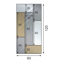 LUSTRO DEKORACYJNE KOLOROWE srebrne grafitowe brązowe PROSTOKĄTY V