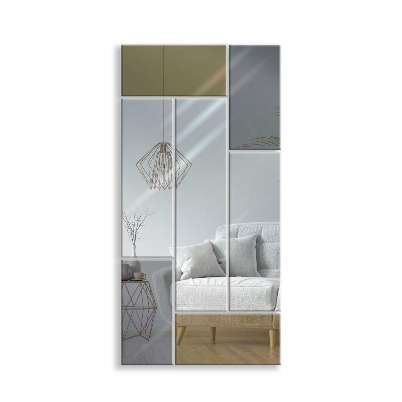 LUSTRO DEKORACYJNE KOLOROWE srebrne grafitowe brązowe PROSTOKĄTY VI