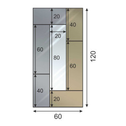 LUSTRO DEKORACYJNE KOLOROWE srebrne grafitowe brązowe PROSTOKĄTY VII