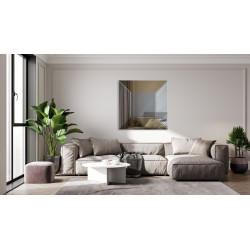 LUSTRO DEKORACYJNE KOLOROWE srebrne grafitowe brązowe KWADRAT I