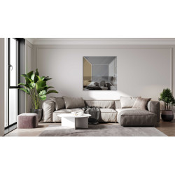 LUSTRO DEKORACYJNE KOLOROWE srebrne grafitowe brązowe KWADRAT II