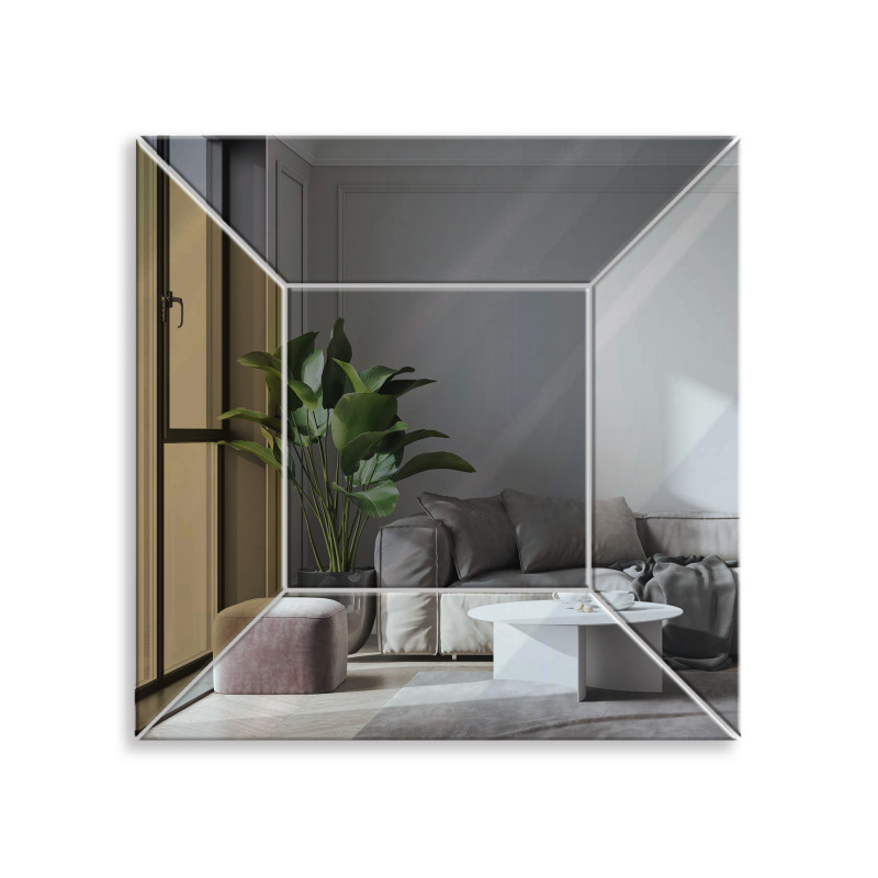 LUSTRO DEKORACYJNE KOLOROWE srebrne grafitowe brązowe KWADRAT II