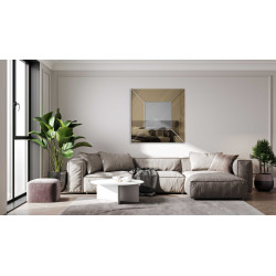 LUSTRO DEKORACYJNE KOLOROWE srebrne brązowe KWADRAT III