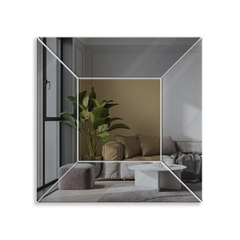 LUSTRO DEKORACYJNE KOLOROWE srebrne grafitowe brązowe KWADRAT VIII