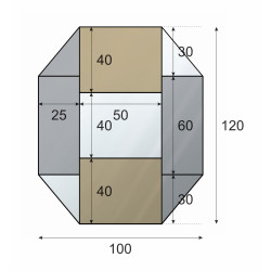 LUSTRO DEKORACYJNE KOLOROWE srebrne grafitowe brązowe WIELOKĄT I