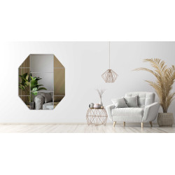 LUSTRO DEKORACYJNE KOLOROWE srebrne brązowe WIELOKĄT II