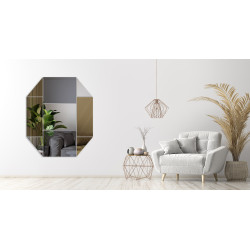 LUSTRO DEKORACYJNE KOLOROWE srebrne grafitowe brązowe WIELOKĄT IV