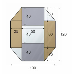 LUSTRO DEKORACYJNE KOLOROWE srebrne grafitowe brązowe WIELOKĄT IV