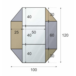 LUSTRO DEKORACYJNE KOLOROWE srebrne grafitowe brązowe WIELOKĄT V