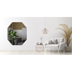 LUSTRO DEKORACYJNE KOLOROWE srebrne grafitowe brązowe WIELOKĄT VII