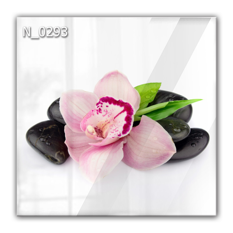 Panel szklany hartowany 60x60 Storczyk i Kamienie