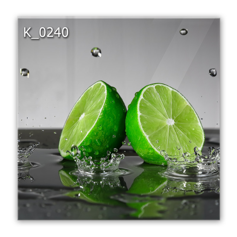 Panel szklany hartowany 60x60 Limonki w Wodzie