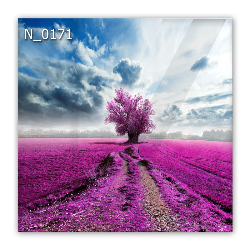 Panel szklany hartowany 60x60 Fioletowe Drzewo