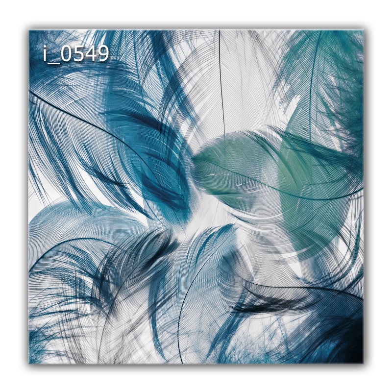 Panel szklany hartowany 60x60 Niebieskie Pióra