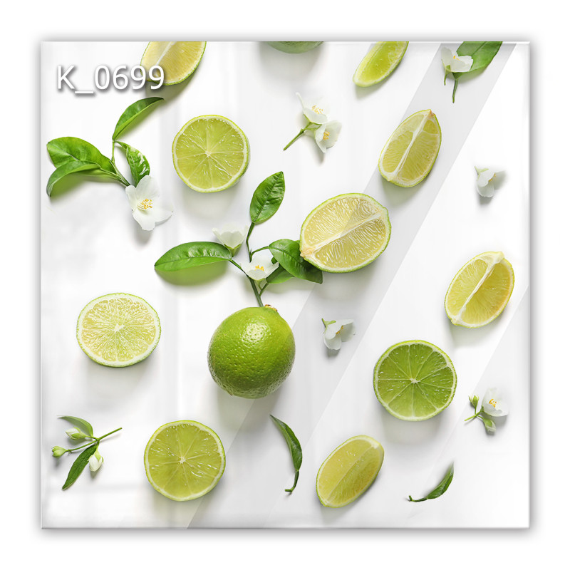 Panel szklany hartowany 60x60 Limonki i Kwiaty