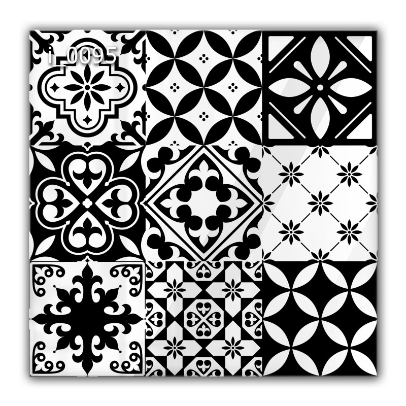 Panel szklany hartowany 60x60 Czarno-Białe Kafelki