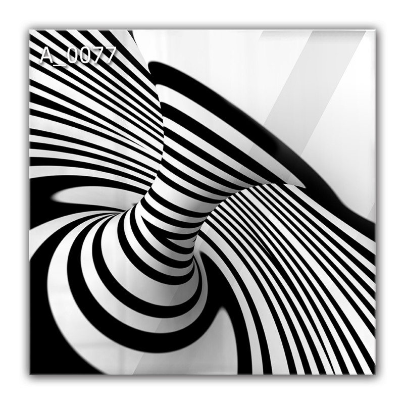 Panel szklany hartowany 60x60 Czarno-Biała Abstrakcja