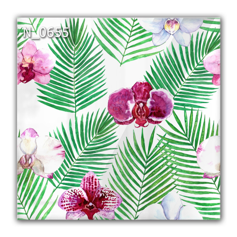 Panel szklany hartowany 60x60 Palmy i Storczyki