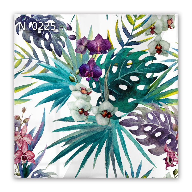 Panel szklany hartowany 60x60 Liście i Storczyki