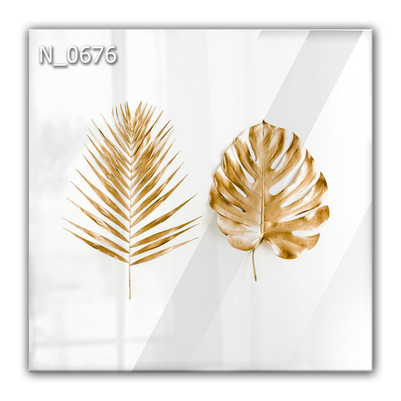 Panel szklany hartowany 60x60 Złote Liście