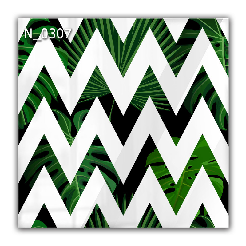 Panel szklany hartowany 60x60 Zygzak Liście