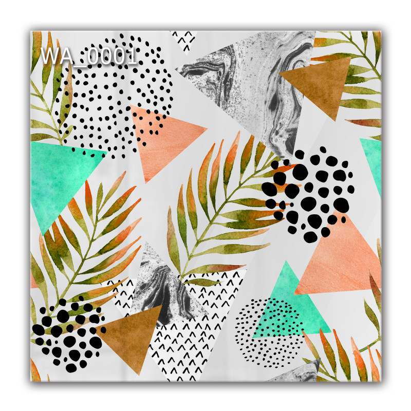 Panel szklany hartowany 60x60 Trójkąty i Liście