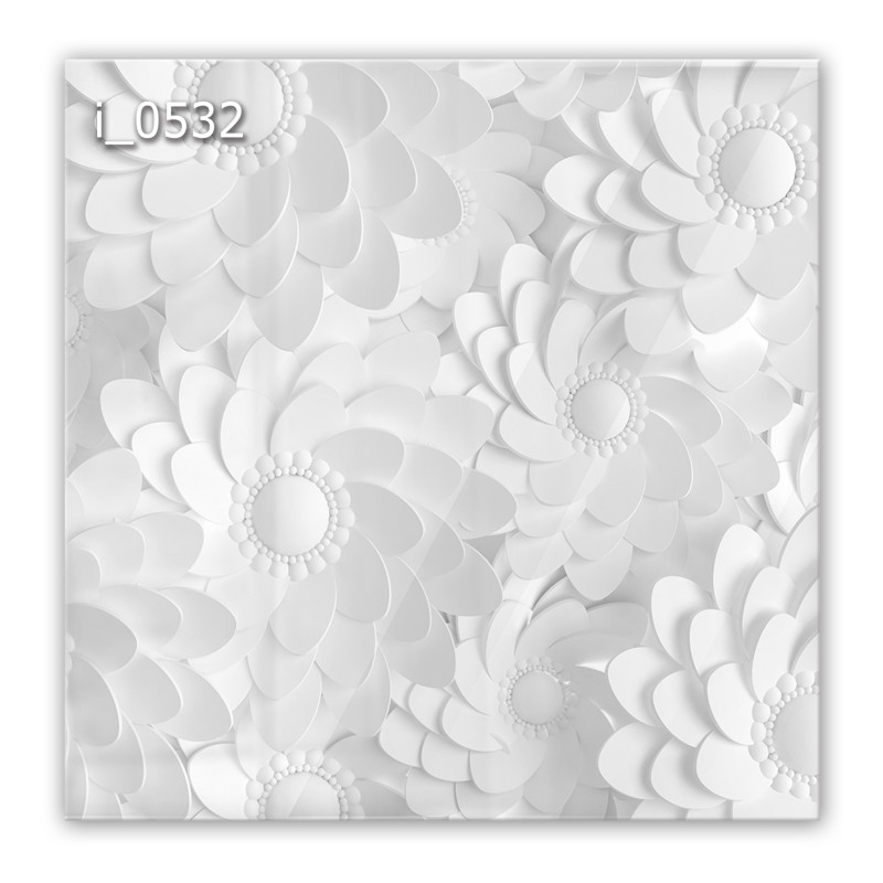 Panel szklany hartowany 60x60 Białe Kwiaty