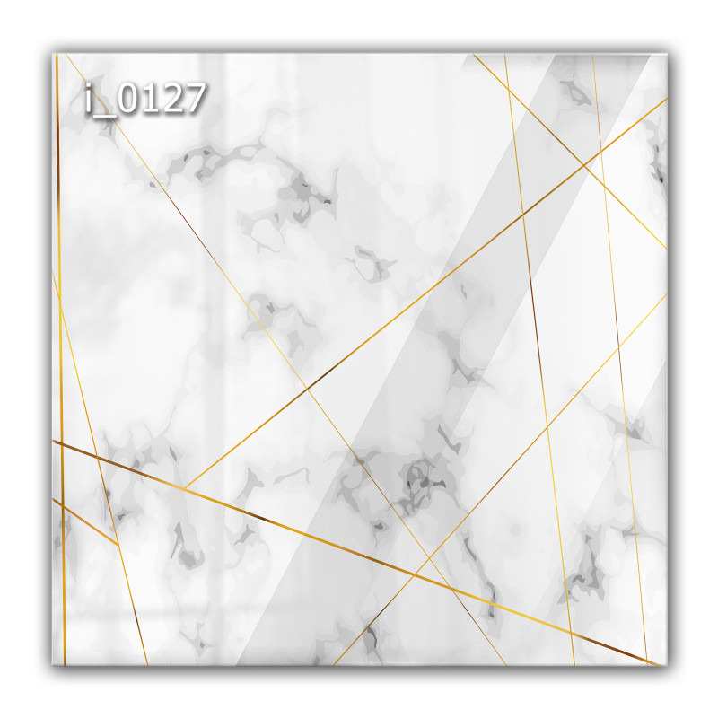 Panel szklany hartowany 60x60 Marmur Złote Kreski