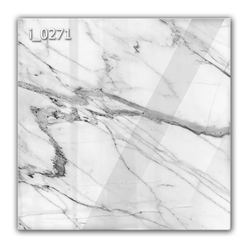 Panel szklany hartowany 60x60 Biało-Szary Marmur