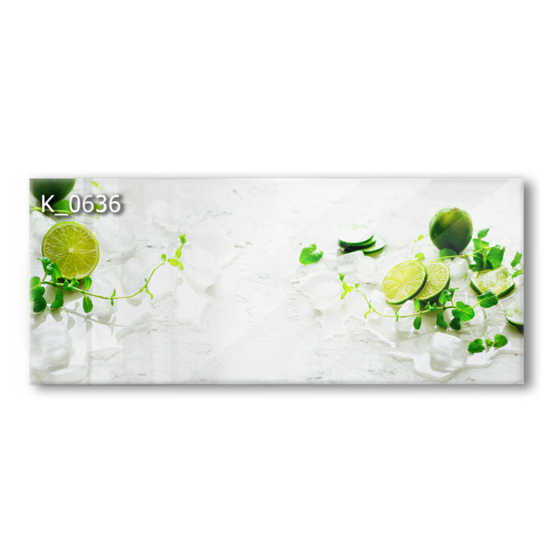 PANEL SZKLANY DO KUCHNI 120x50 cm - LIMONKI