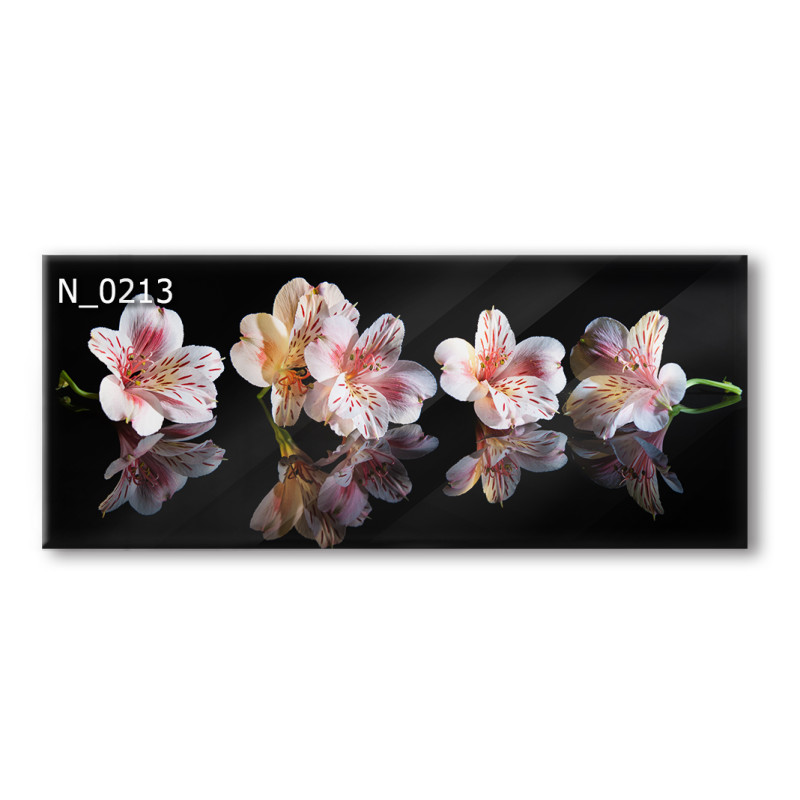 PANEL SZKLANY DO KUCHNI 120x50 cm - KWIATY