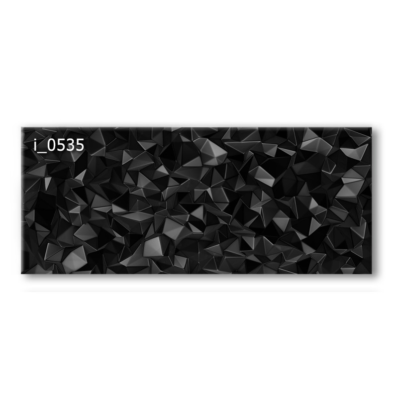 PANEL SZKLANY DO KUCHNI 120x50 cm - CZARNE KSZTAŁTY