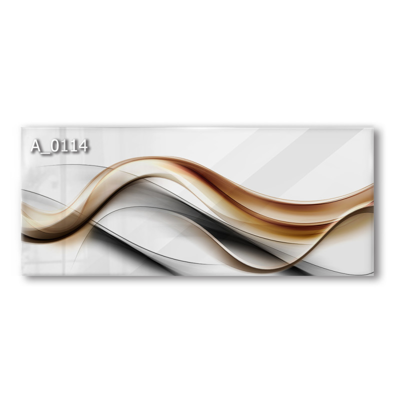 PANEL SZKLANY DO KUCHNI 120x50 cm - BRĄZOWA ABSTRAKCJA