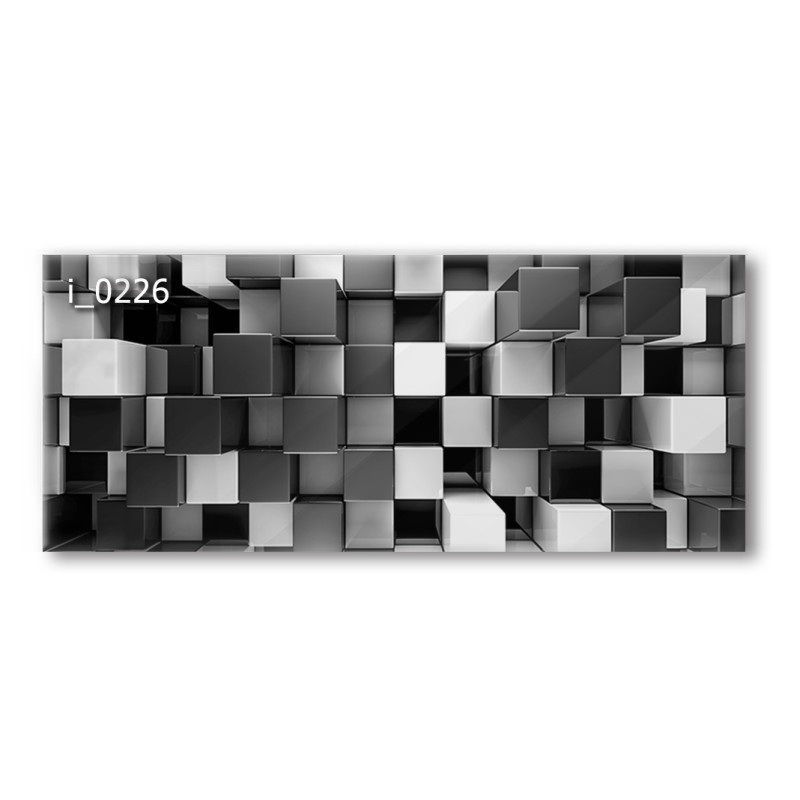 PANEL SZKLANY DO KUCHNI 120x50 cm - SZEŚCIANY