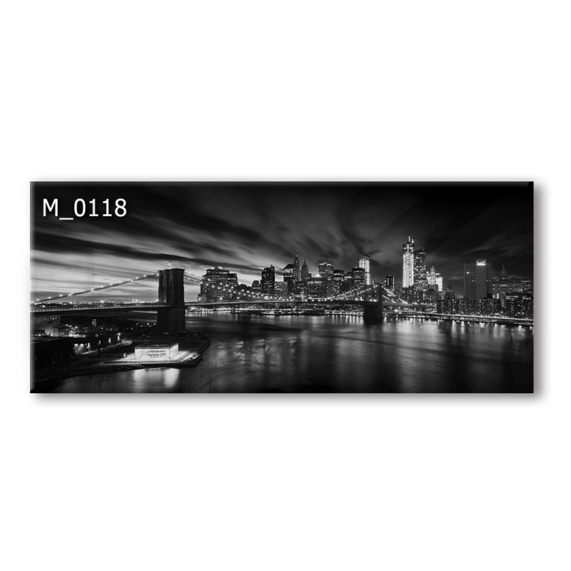 PANEL SZKLANY DO KUCHNI 120x50 cm - NOWY JORK NOCĄ