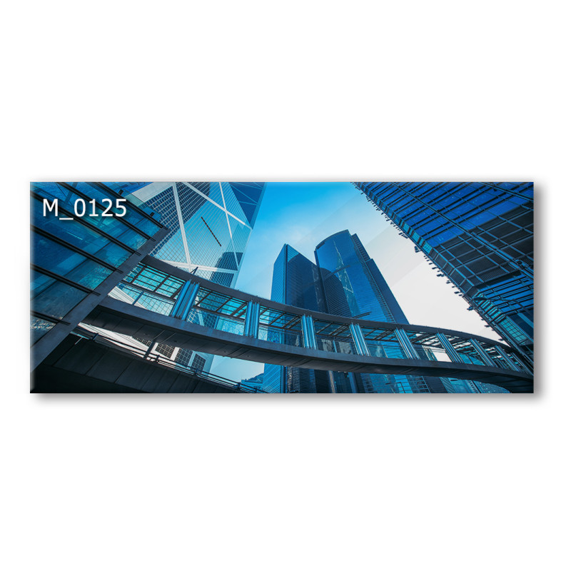 PANEL SZKLANY DO KUCHNI 120x50 cm - BUDYNKI