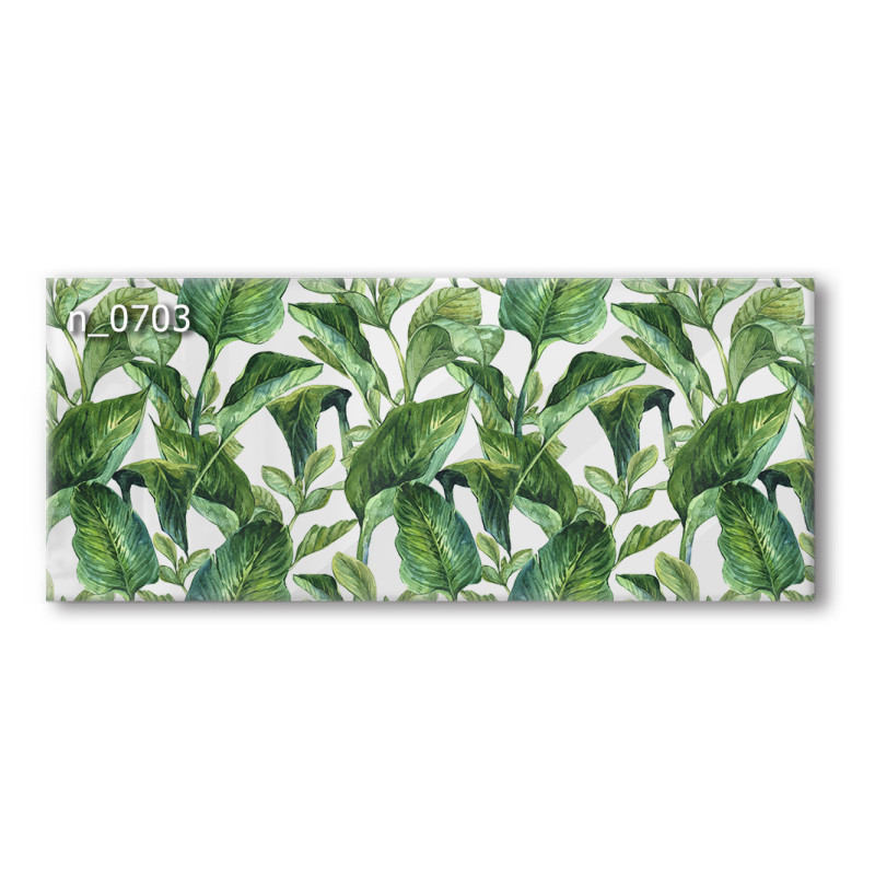 PANEL SZKLANY DO KUCHNI 120x50 cm - TAPETA LIŚCIE