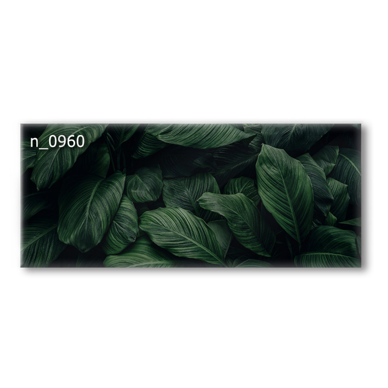 PANEL SZKLANY DO KUCHNI 120x50 cm - CIEMNE LIŚCIE