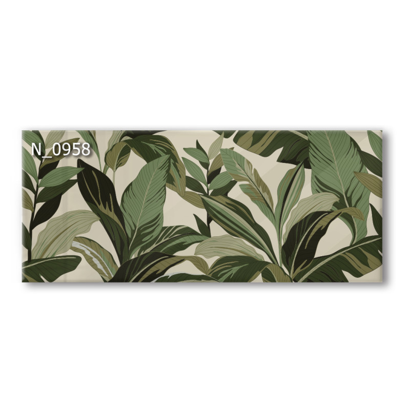 PANEL SZKLANY DO KUCHNI 120x50 cm - GRAFIKA LIŚCIE