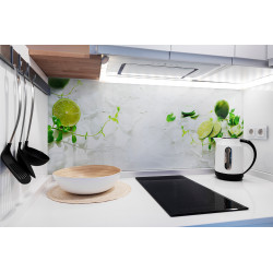 PANEL SZKLANY DO KUCHNI 120x50 cm - LIMONKI