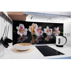PANEL SZKLANY DO KUCHNI 120x50 cm - KWIATY