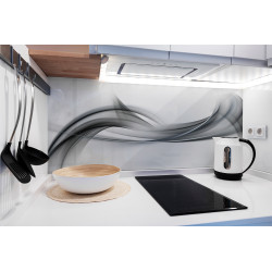 PANEL SZKLANY DO KUCHNI 120x50 cm - SZARA ABSTRAKCJA