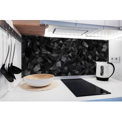 PANEL SZKLANY DO KUCHNI 120x50 cm - CZARNE KSZTAŁTY