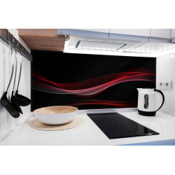 PANEL SZKLANY DO KUCHNI 120x50 cm - CZERWONA ABSTRAKCJA